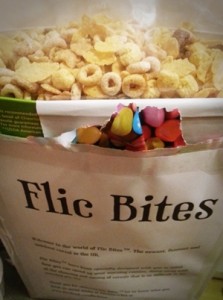 A custom box of cereal with a bag full of all sorts of different kinds.