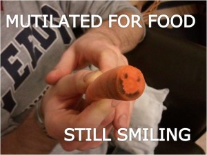 Mutilated for food but still smiling.